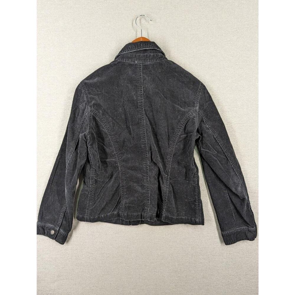 Chico's Corduroy Jacket Size 1 Black Button Up -T0224 - Picture 3 of 6